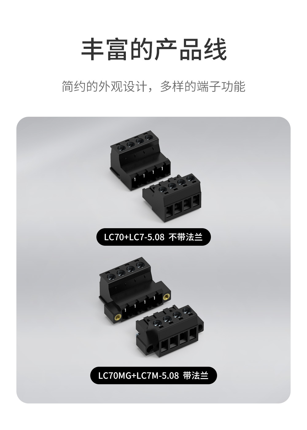 LC7+LC70-5.08对插式接线端子排25A